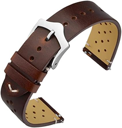 ANNEFIT Leren horlogebandjes voor heren en dames, reservearmband met snelsluiting, 12 mm, 13 mm, 14 mm, 16 mm, 18 mm, 20 mm, 22 mm, 20 mm, Leer, Geen Edelsteen