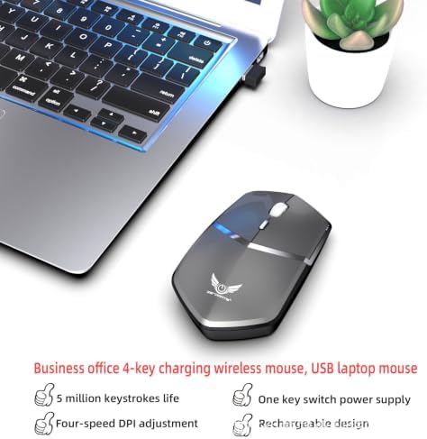 TukeSM Wireless Mouse Bluetooth Dual-Mode Silent Rechargeable Office Tablet Notebook Desktop Universal (Light Blue [Dual Mode]) — view 4