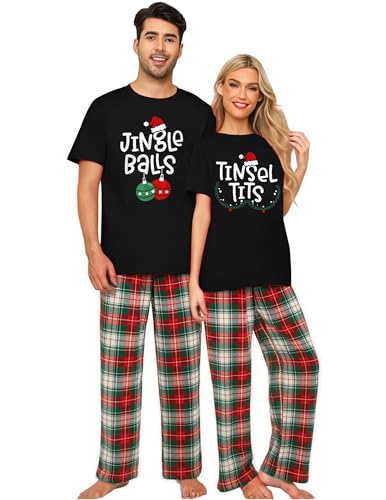 LUKYCILD Christmas Pjs Matching Sets for Couples/Adults holiday Xmas Printed