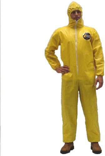 Kappler Zytron 100XP Chemical Protection Coverall with Hood, Disposable, Elastic Cuff, Blue, 2X-Large - 3X-Large, Bound Seam (Pack of 1)