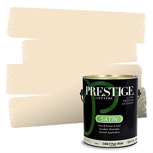 PRESTIGE Exterior Paint and Primer in One, Sandy Beach, Satin, 1 Gallon