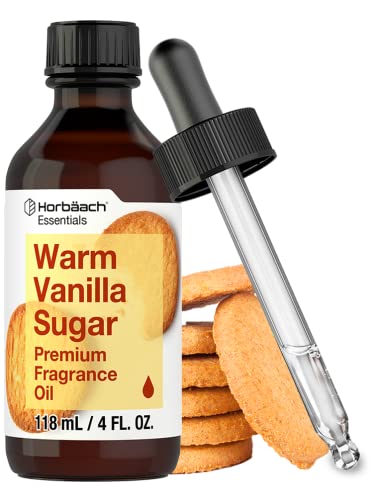 Horbaach Warm Vanilla Sugar Fragrance Oil | 4 fl oz (118 ml) | Premium Grade | for Diffusers, Candle and Soap Making, DIY Projects & More