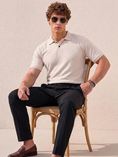 Image of TAGDOMen's Polo T Shirt | Half Sleeve | Textured & Collar Polo T-Shirt for Men (2053)