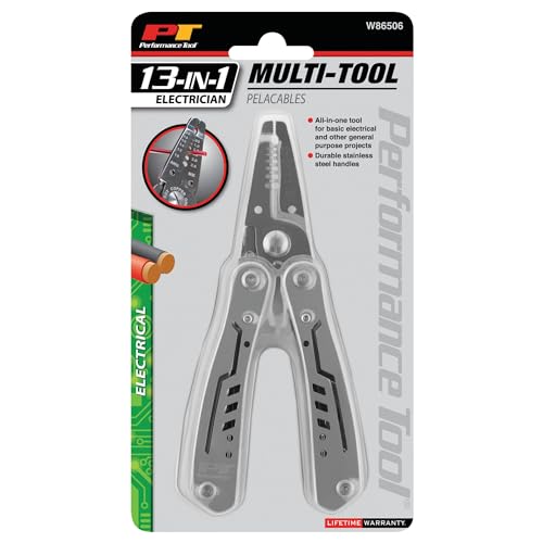 Performance Tool W86506 13-In-1 Electrician Multi-Tool (Wire Strippers, Long Nose Pilers, Wire Cutters And More) Strip & Cut 10 To 18 Awg Solid Wire thumb #8