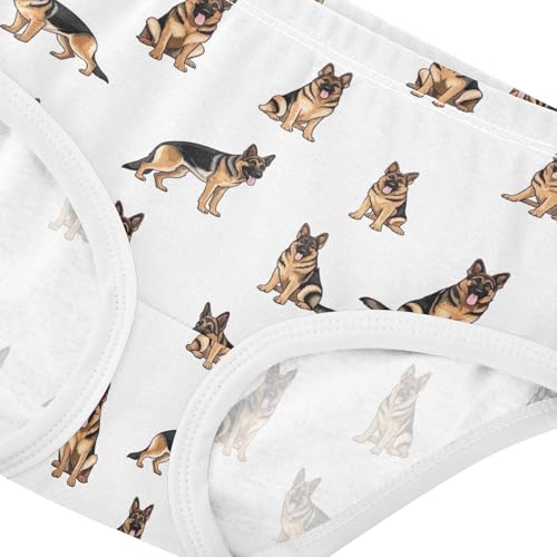 German Shepherd White Animal Little Girl Panties Toddler Underwear Floral Cotton Stylish Briefs Kids Undies 2t4