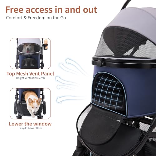 Image of 3-in-1 Dog Stroller for Small and Medium-Sized Dogs up to 55 lbs