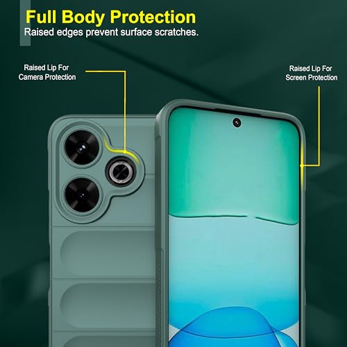 Image of Zapcase Back Case Cover for Poco M6 Plus 5G | Compatible for Poco M6 Plus 5G Back Cover | Liquid Silicon Magic Case with Camera Protection | Dark Green