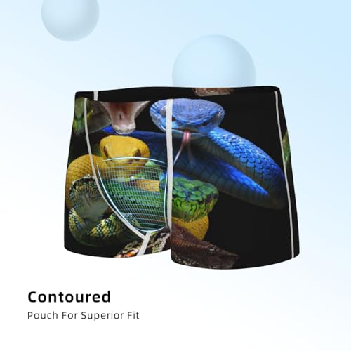 Boys' Cotton Boxer Brief Soft Underwear-Colorful Viper Snake4