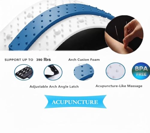 Image of kossto Back Support Stretcher - Spinal Pain Relief & Multi-Level Lumbar Region Support for Lower & Upper Muscle Pain Relief - Manual Massager for Spinal Curve Relaxation | (White)