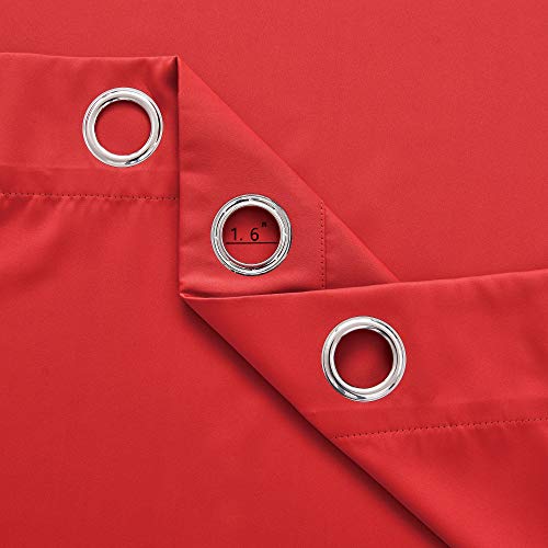 Christmas Red Curtains 84 Inch Length Light Blocking Thermal Insulated Windows Drapes Darkening Room Curtains For Living Room Top Grommet Red Blackout Curtains For Bedroom 2 Panels 52 X 84 Inches Long #TOP4