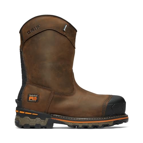Timberland PRO Men's Boondock Pull-On Composite Safety Toe Puncture Resistant Insulated Waterproof Industrial Work Boot, Brown-2024 NEW, 15 W US
