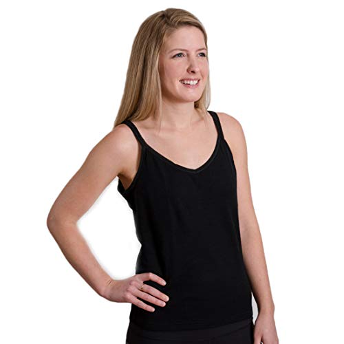Hocosa Organic Wool-Silk Camisette for Women, Black, Size 38/US 8