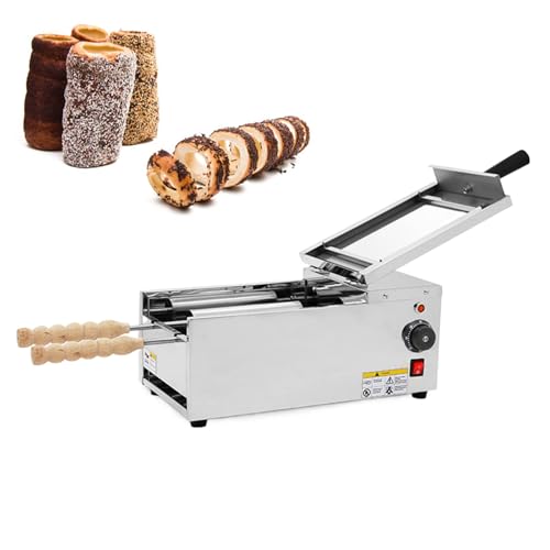 GESAIDES Commercial Electric Chimney Cake Oven with 2 Pcs Roller, Hungarian Cake Pop Roller Machine, Ice Cream Cone Grill Maker, for Restaurant Home Kitchen Snack Bar