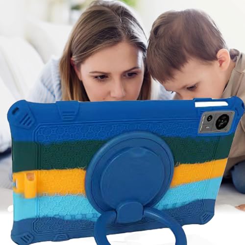 Tablet Case for Teclast T60 12 Inch,Soft Anti-Stress Silicone Case with Rotate Stand/Pencil Holder/Shoulder Strap/Pen for Teclast T60 (Colorful Blue) by ALHBEJT - Image 7