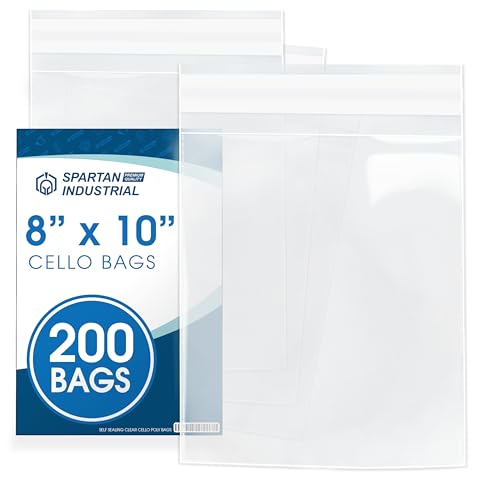 8" X 10" Self-Sealing Cellophane Bags (200 Count) Clear Rese...