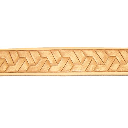 Zelikovitz Embossed Geometirc Weave Belt Blank Vegetable Tanned Cowhide (1-1/2")2