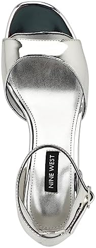 Nine West Women's Liya Heeled Sandal, Silver 040, 8.5 | Image 1