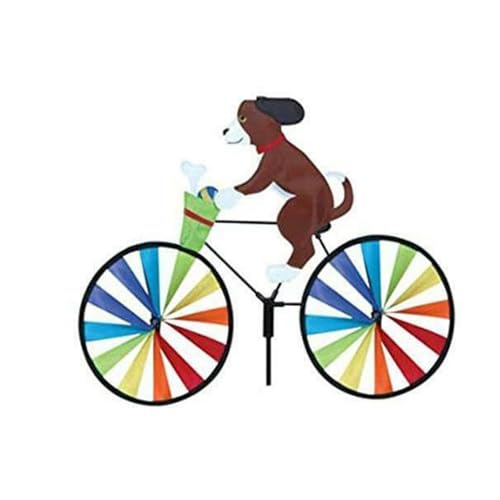 Molino de viento Spinner, Animal Bike Spinner Yard Art Decor Garden Decor, Garden Yard Decor, Whirligig Cartoon Animal Bicicleta Molino de viento Animal Pinwheel   Perro negro 50x90cmDurable e