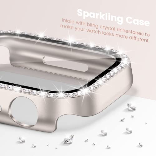 Goton 2-Pack Bling Case for Apple Watch Series 11/10 Screen Protector 46mm, Women Diamond Rhinestone Bumper Face Cover for iWatch Accessories 46 mm by Goton - Image 3