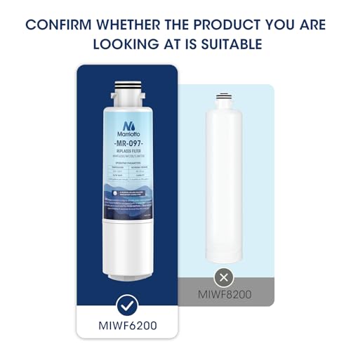 Image of MARRIOTTO MIWF6200 Water Filter Replacement for Midea MIWF6200, MRS26D5AST, MRS26D7AST, MRQ22D7AST, MF-2008-R2, NS-WF26SS0-1, Zline MIWFT2100, RFM-W-36, WF200, SJWF200, SJG2254FS, NSF42, (1 Pack)