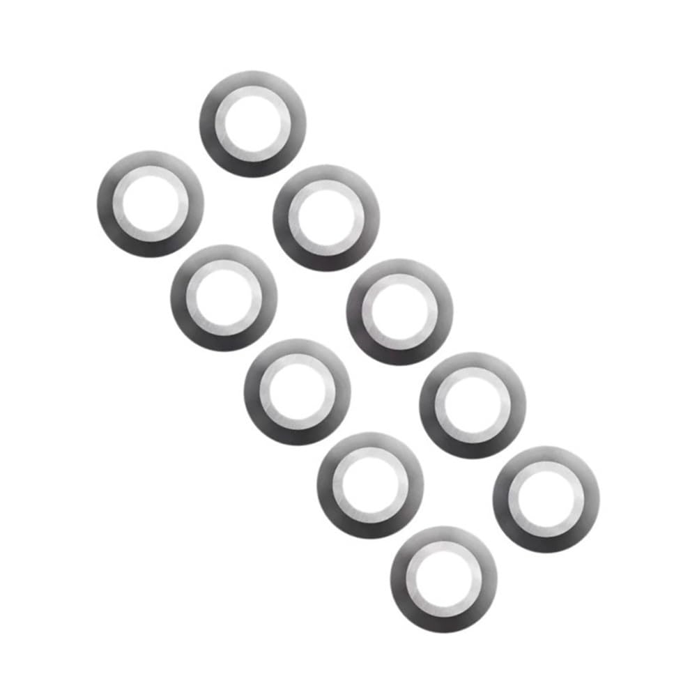 Llmwfa One Color 10Pcs Carbide Inserts Cutters 8.9X1.85mm 30 Degree, Woodworking Lathe Turning Tools Incisive Round Blade