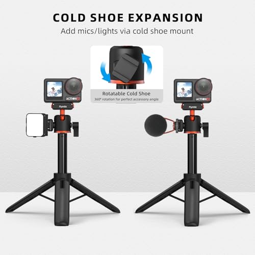 Image of BRDRC Action 5 Pro Tripod Accessories, 21 inch Extension Rod Mini Table Desk Selfie Stick Portable Handle Grip Quick Release Stand with Cold Shoe for DJI Osmo Action 5 Pro 4 3 Camera