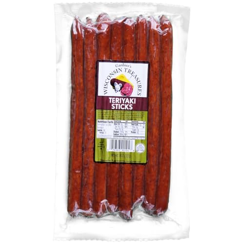 Gardner's Wisconsin Cheese, Meat Sticks (1 Ounce Sticks, Pack of 8) - Teriyaki Flavor, Low Carb Snack, Does Not Require Refrigeration