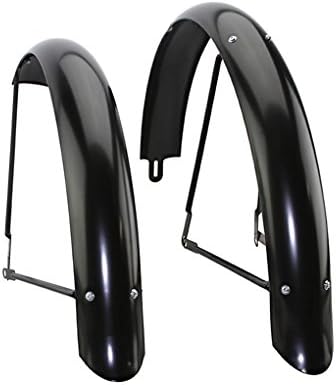 Lowrider 26 Flared Adjustable Balloon Fender Set Black.