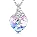 Crystal Necklace,Love heart” Pendant Necklace Fashion Jewelry with Exquisite Package By iSuri for Mother's Day Gift. (Forever Love)