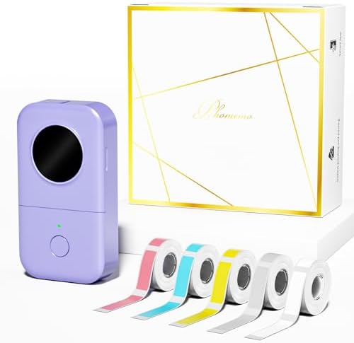 Phomemo D30 Miniurządzenie do drukowania samoprzylepnych etykiet, Bluetooth, drukarka etykiet, odpowiednia do domu, kuchni, szkoły, biura, kompatybilna z systemem iOS i Android