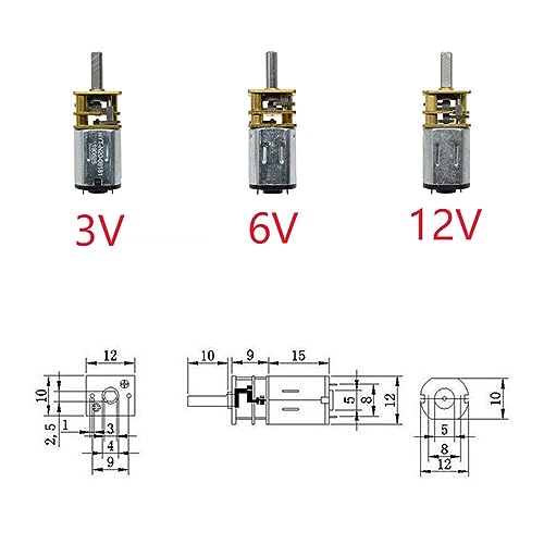 Motor de engranaje N20 DC 3V para proyectos de robótica y maquetas automatizadas de 60 rpm 4