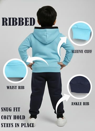 Image of Pure Cotton Full Sleeves Winter Hoodie Sweatshirt and Full Pant Set For Boys Kids