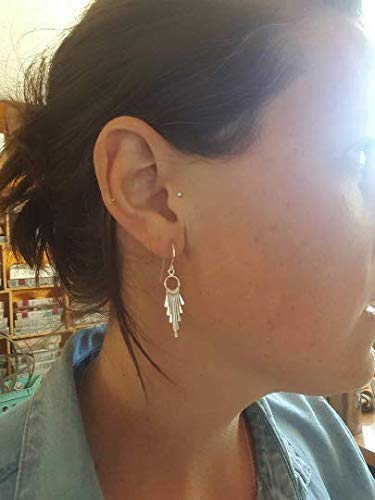 Sterling silver fringe earrings (Leverback)