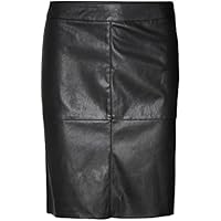 Vero Moda VmolOlympia Noos-Falda Corta Piel, Negro, L para Mujer