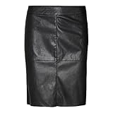 falda negra corta con medias negras Falda de piel sintética para mujer de la marca danesa VERO MODA