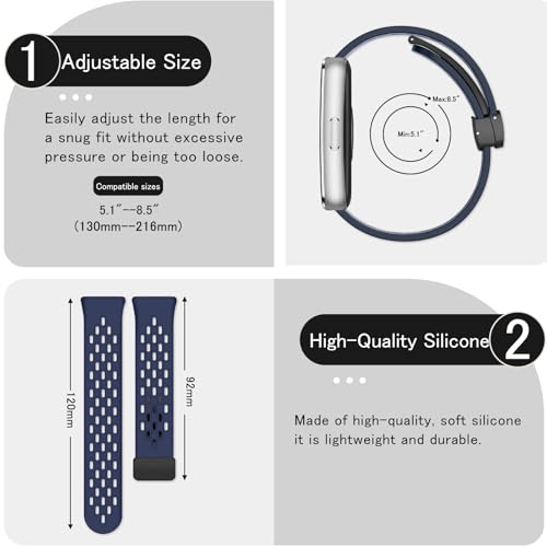 SumNeol Silikonowa bransoletka kompatybilna z Huawei Band 11 / Band 11 Pro, dla mężczyzn i kobiet, magnetyczna, oddychająca, sportowa bransoletka do zegarka Huawei Band 11 / Band 11 Pro, niebieska