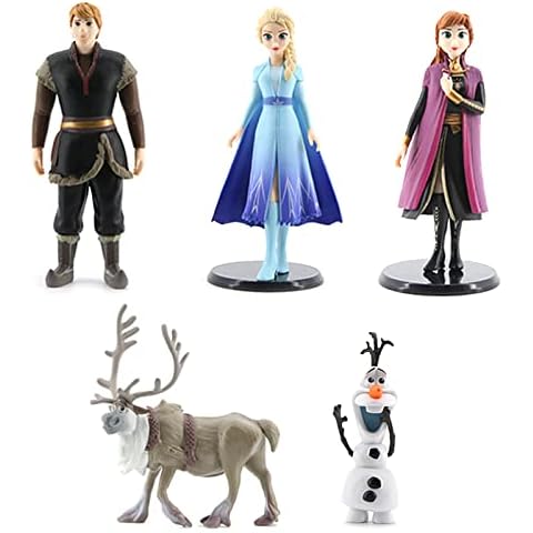 Frozen Cake Toppers 5PCS, Frozen Elsa Figures, Elsa Cake Decoration, Frozen Elsa Mini Figures Set, Frozen Elsa Birthday Decoration Cupcake Toppers, Figurines for Kids Birthday Party Cover