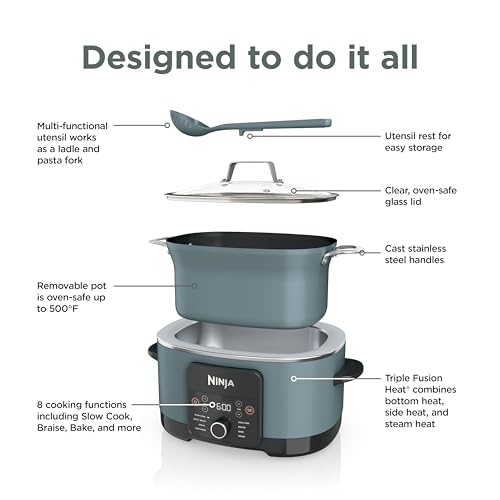 Ninja® PossibleCooker™ PRO 8-in-1, 8.5-qt, Sea Salt Gray, MC1001 | Replaces 14 appliances, Triple Fusion Heat®, slow cook, sauté, roast & steam, nonstick oven-safe pot to 500°F - image 8