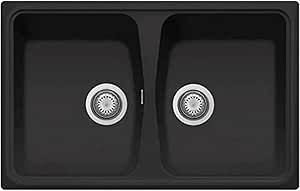 Lavello Da Cucina In Quarzo Due Vasche - Modello Jasmine 86x50cm | Incasso E Resistente