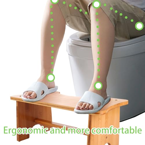 Taburete con caca ASelected de madera, pedal de inodoro portátil y taburete corto de baño 4