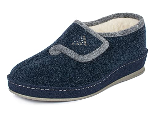 Ladies felt slippers Model 2064 - warmly lined with virgin wool for cold feet