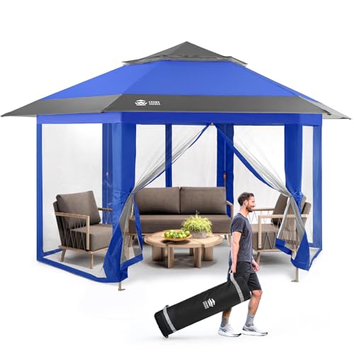 CROWN SHADES 13x13 Pop Up Gazebo with Mosquito Nettings, Patented