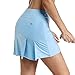 Geekbuzz - Falda femenina dinámica, deportiva, plisada, con bolsillos y pantalones cortos, para tenis, golf, correr, Mujer, color azul, tamaño 36
