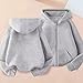 girls' fashion hoodies & sweatshirts,preppy clothes for girls 10-12,Oversized Hoodies For Teen Girls Boys Baggy Zip Up Classic Hooded Sweatshirts Casual Solid Long Sleeve Jacket Grey 9-10 Years