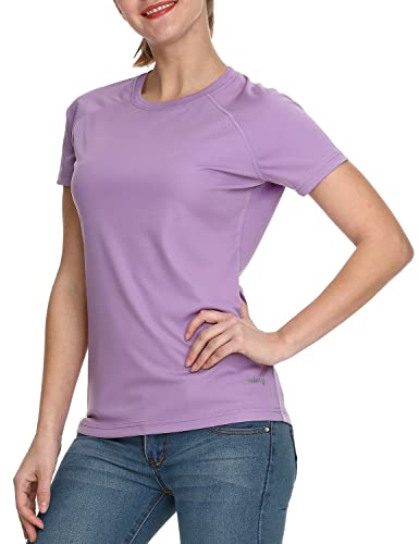 Baleaf Women's Upf 50+ Uv Protection Shirts Short Sleeve T-Shirts Spf Sun Shirts Quick Dry Outdoor Performance Tops Purple Size M #TOP1