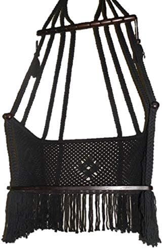 Large Hanging Chair Macrame Art Handmade with Cotton Solid Wood Spreader bar and Plywood seat/This is a Work Art 100% Handmade Hammock Chair/Premium Hammock Chair Handmade