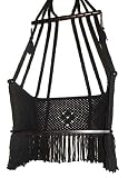 Large Hanging Chair Macrame Art Handmade with Cotton Solid Wood Spreader bar and Plywood seat/This i
