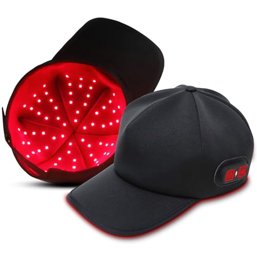 GOURIXIN Cappello Terapia Luce Rossa, 72 LEDs 660nm 850nm Infrarossi Casco Laser Crescita dei Capelli, 3 modalità di fototerapia, Ricaricabile, Trattamenti di Ricrescita dei Capelli