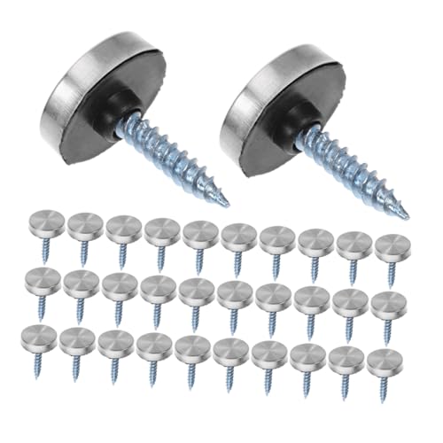 MUCKLILY Stainless Steel Decorative Cover Nails Mirror Nails for Advertising Glass Panel Hinge Caps Easy Installation