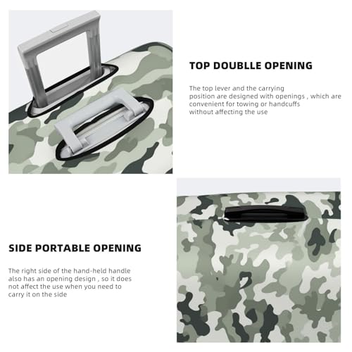 Travel Luggage Cover White camouflage Suitcase Protector Elastic Washable Stretch Suitcase Protector Anti-Scratch Travel Suitcase Cover Fit 18-32 Inch Luggage4